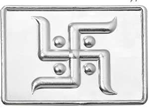 Silver Plated Copper swastika yantra | vastu astrology | : Silver ...