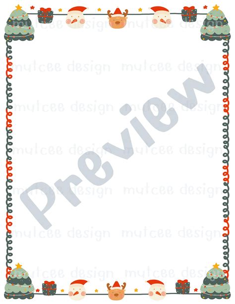 Christmas Border Set 3, Hand Drawn Border Clipart, Doodle Frames ...