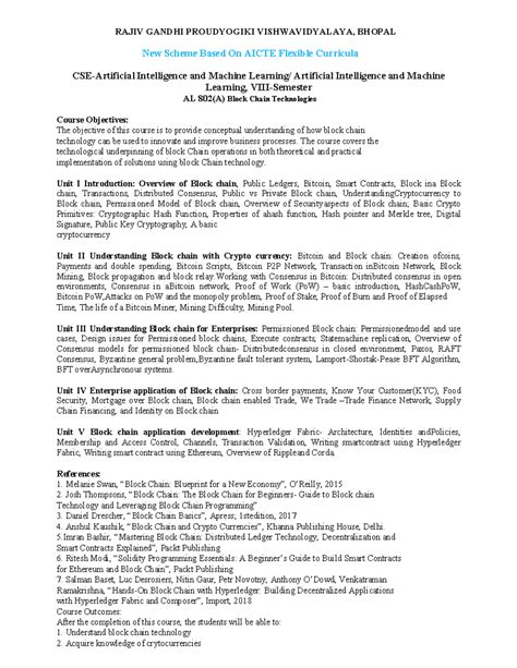 AL 802A Block Chain Technologies - RAJIV GANDHI PROUDYOGIKI ...