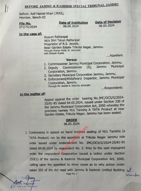 JMC seals "Tanishq Showroom" in Jammu, Tribunal orders to de-seal