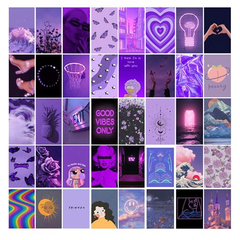 Buy Wall Collage Kit Purple Aesthetic - VSCO Teen Girls Bedroom Dorm ...