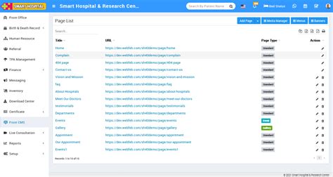 How to add Pages in Smart Hospital? - Smart Hospital : Hospital ...