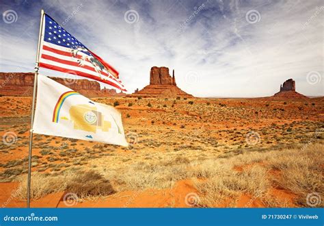 Flags Waving in Monument Valley Stock Image - Image of desert ...