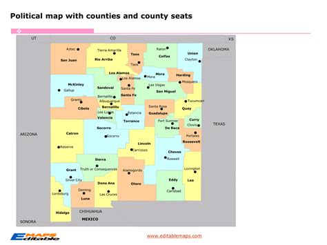 New Mexico county map - Editable PowerPoint Maps