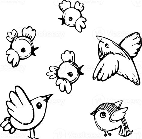 linear hand drawn cute cartoon animals 24675033 PNG