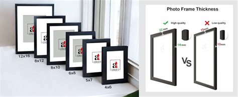 Art Street A4 Document Photo Frame Set of 2 Black Photo Frames for Home ...