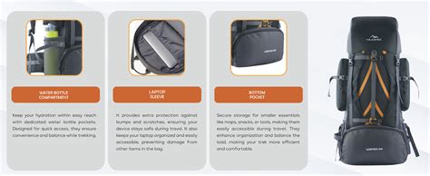 TRAWOC VORTEX 60 Ltr Travel Backpack Hiking Trekking Bag Rucksack Bag ...