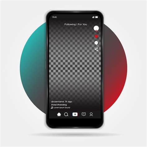 Minimalist tiktok interface design in mobile | Premium Vector
