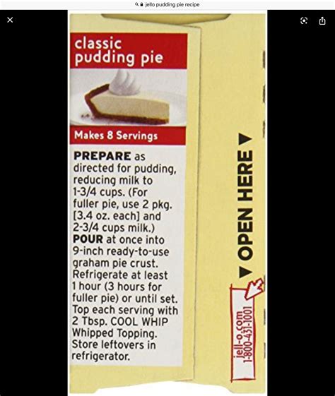 Jello Pudding Pie Recipe On Box Express Shipping | www.pinnaxis.com