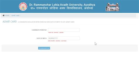 RMLAU Admit Cards for Annual Exam 2024-25 | Download Now