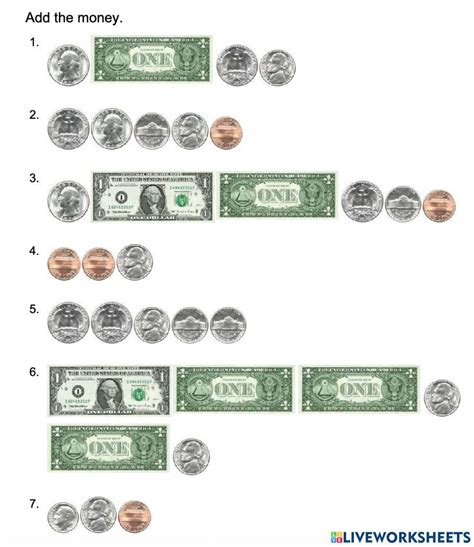 Image result for Adding Money Math Worksheets