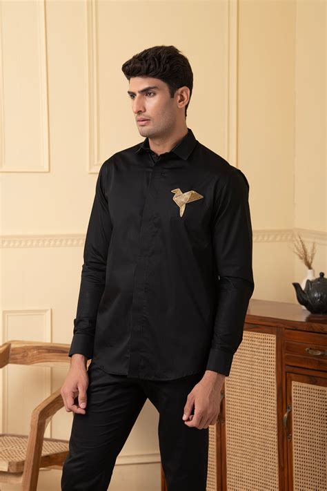 Hilo Design Mens White Designer Shirt Reindeer Embroidery – HILO DESIGN