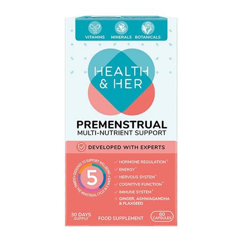 Health & Her Premenstrual Multi-Nutrient Food Supplement 60 Capsules ...