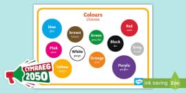 Colours Posters Welsh (teacher made) - Twinkl