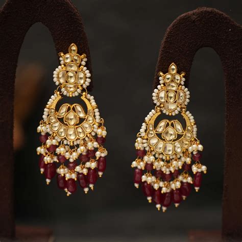 Kundan chandbali Earrings | Polki chandbali Earrings | Trendy Jewellery