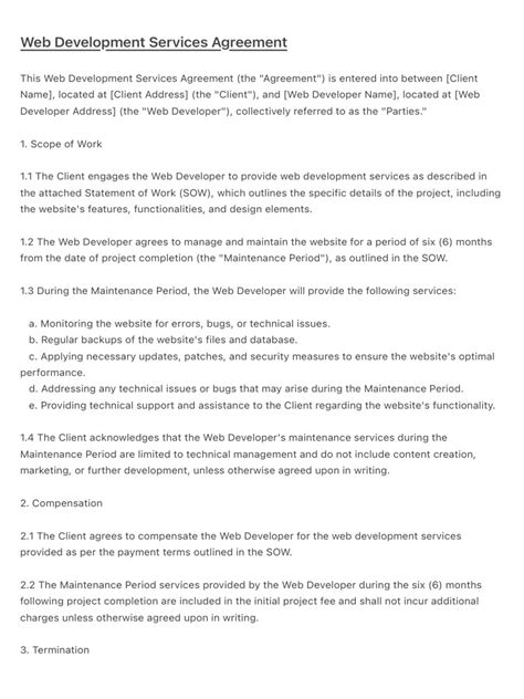 Image result for Sample Web Development Contract