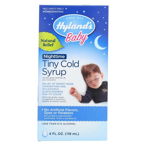 Hylands Homepathic Cold Syrup - Nighttime Tiny - Baby - 4 Fl Oz | Chest ...