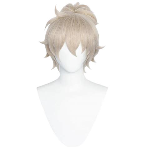 Buy Genshin Impact Kazuha Cosplay Wig 35cm Short Linen Fake hair Anime ...