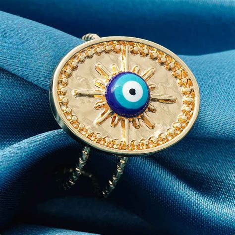 Buy Evil Eye Gold Coin Ring Online - Ferosh