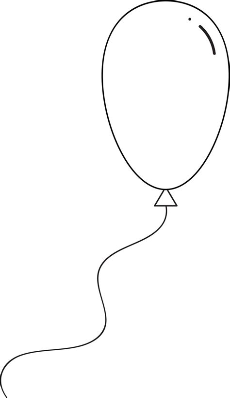Free contour d'anniversaire de ballon, dessin de dessin animé à plat 9692444 PNG with ...