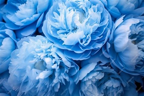 Premium Photo | Amazing blue peony flower background trend colour