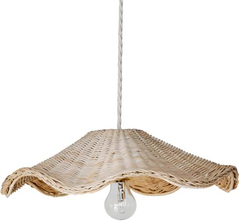 Dakota Fields Handwoven Rattan Wave Pendant Light Shade - Bohemian ...