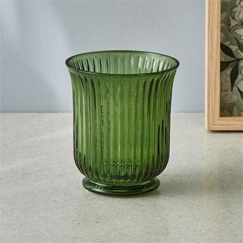 Buy Brian Glass Ribbed Hurricane Candle Holder from Home Centre at just ...
