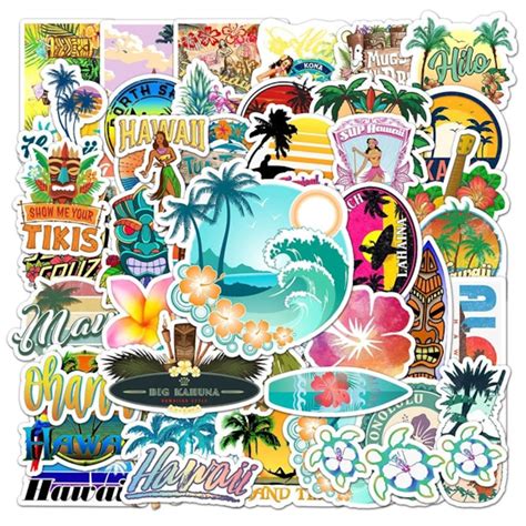 Hawaii Stickers Pack | Water Resistant | Decoration | Scrapbooking ...