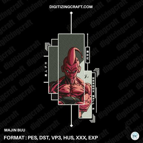 Majin Buu Embroidery Design - DST PES JEF HUS Files – Digitizing Craft