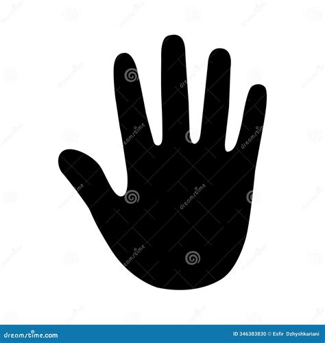 Hand Icon Isolated Human Hand Black Silhouette Vector Stock Illustration - Illustration of hand ...
