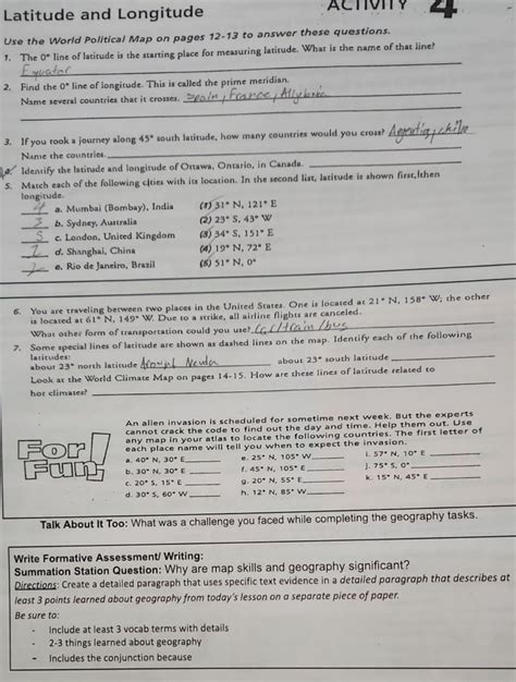 Latitude and Longitude Use the World Political Map on Pages 12-13 to Answer These Questions. 1 ... - longitude of mumbai