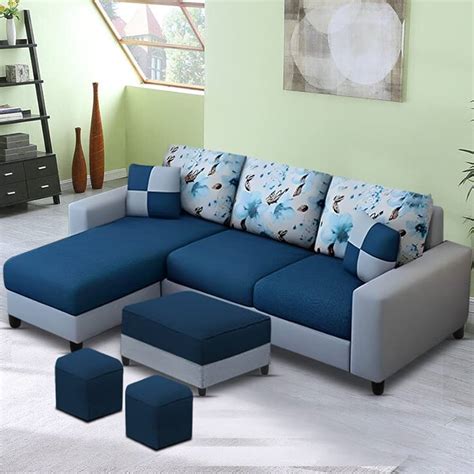Casaliving Rolando 4 Seater L Shape Sofa Set with Center Table & 2 ...