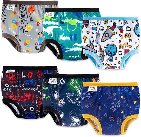 Buy 6 Pack Potty Training Underwear for Boys,Washable Baby Boy Toilet ...