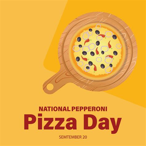 National Pepperoni Pizza Day vector. Salami pizza on a plate vector ...