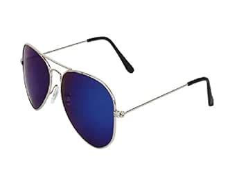 Buy DEVEW™ UV Protected Aviator Unisex Sunglasses(Blue, silver frame ...