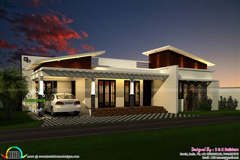 Contemporary look single floor 1200 sq-ft - Kerala Home Design and ...