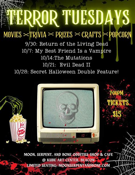 TERROR TUESDAY MOVIE NIGHT - Secret Halloween-themed Double Feature ...