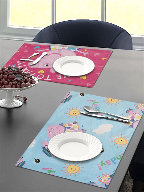 Peppa Pig Velvet Dining Table Placemats - Pink, 30x45 cm