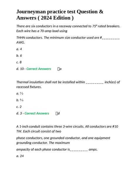 Journeyman Practice Test Questions & Answers (2024 Edition) | Exams Nursing | Docsity
