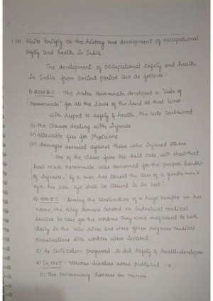 [Solved] Write a brief note on National Safety Policy fpr 10 marks ...