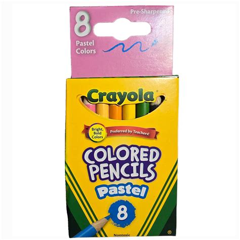 Crayola Specialty Pastel Color Pencils - 8 Pack Pre-Sharpened Pastel ...