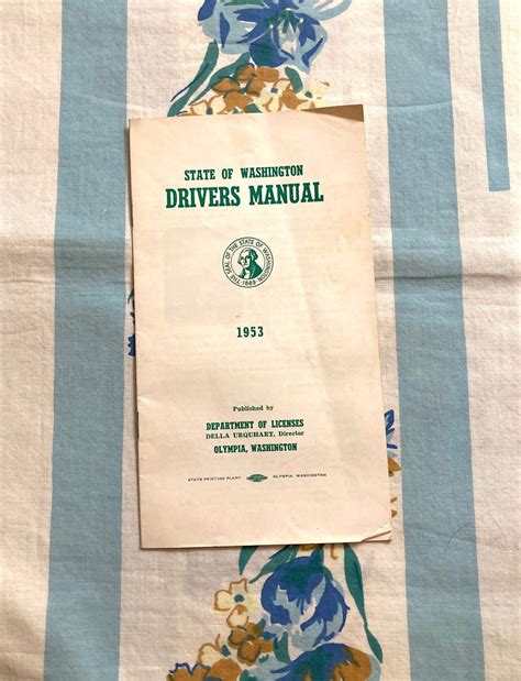 Washington State Drivers Manual 1953 - Etsy.de