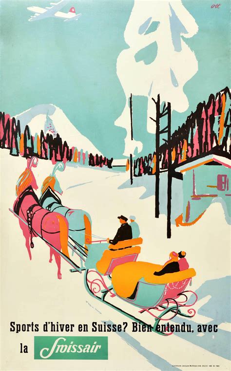 Original Vintage Ski Poster Promoting Winter Sports in Austria, Fly ...