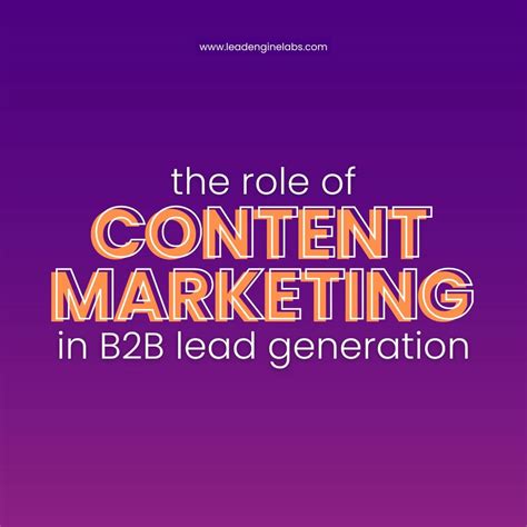 The Role Of Content Marketing In B2B Lead Generation - Lead Engine Labs