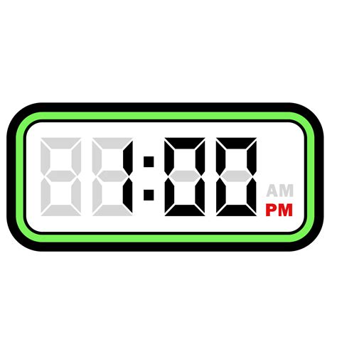 Digital Clock Time at 1.00 PM, Digital Clock 12 Hour Format 32048595 PNG