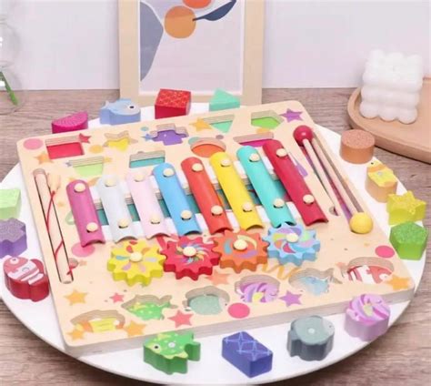 Wooden Multifunctional learning activity toy, toddler activities ...