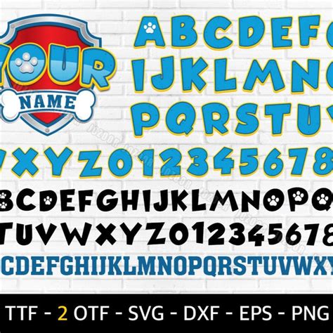 Paw Patrol color font, paw patrol svg, paw, PNG, eps, paw patrol font ...
