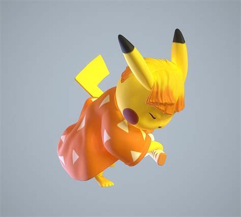 Zenitsu Pikachu 3D model 3D printable | CGTrader