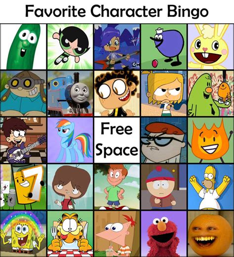 Favorite Character Bingo by adrianmacha20005 on DeviantArt