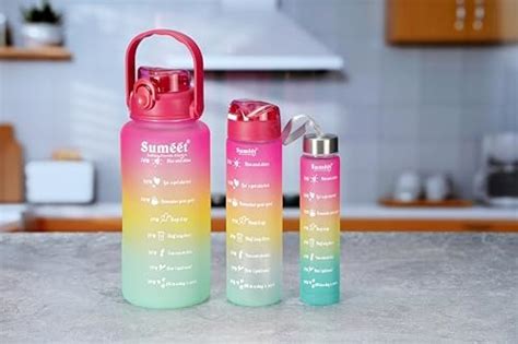 BETHAKJI Set Of 3 Leakproof Durable Unbreakable Tritan Water Bottle ...